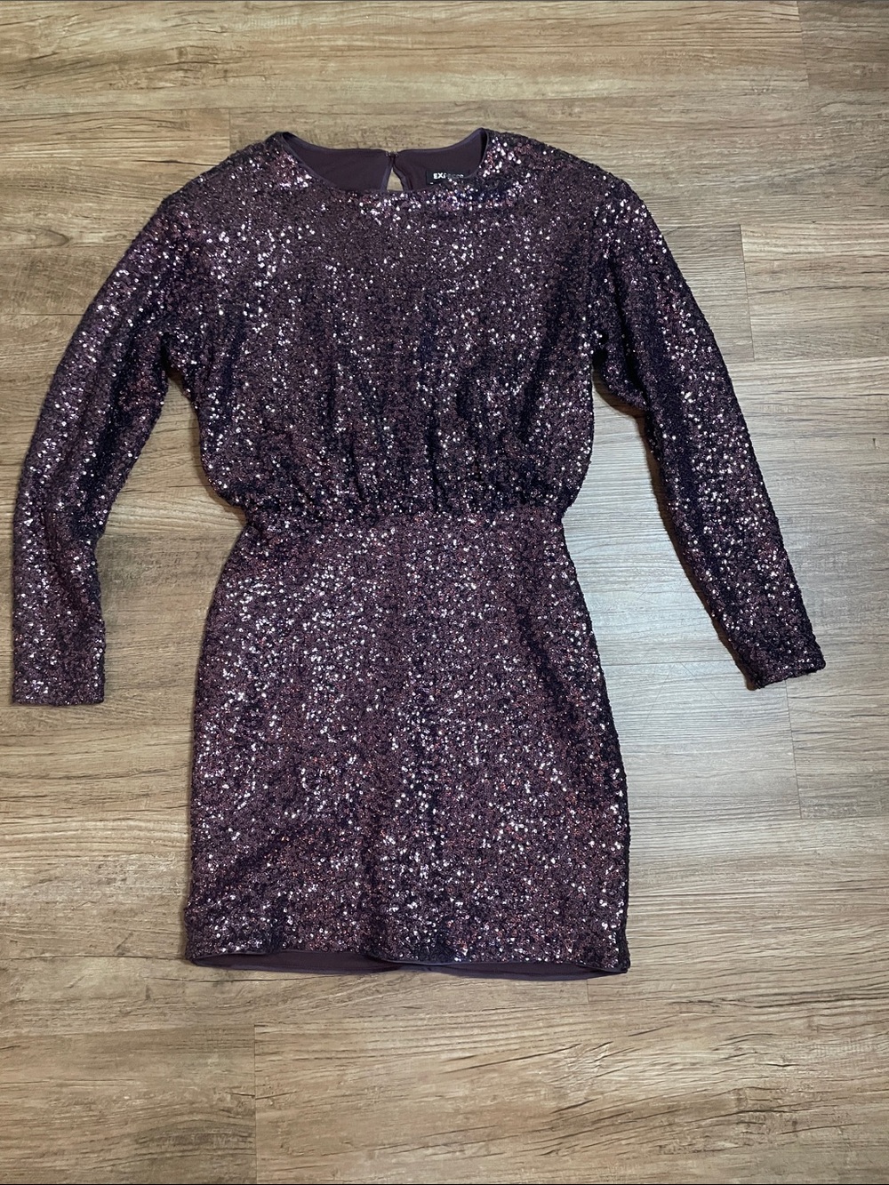 Express Plum Sequin Mini Dress